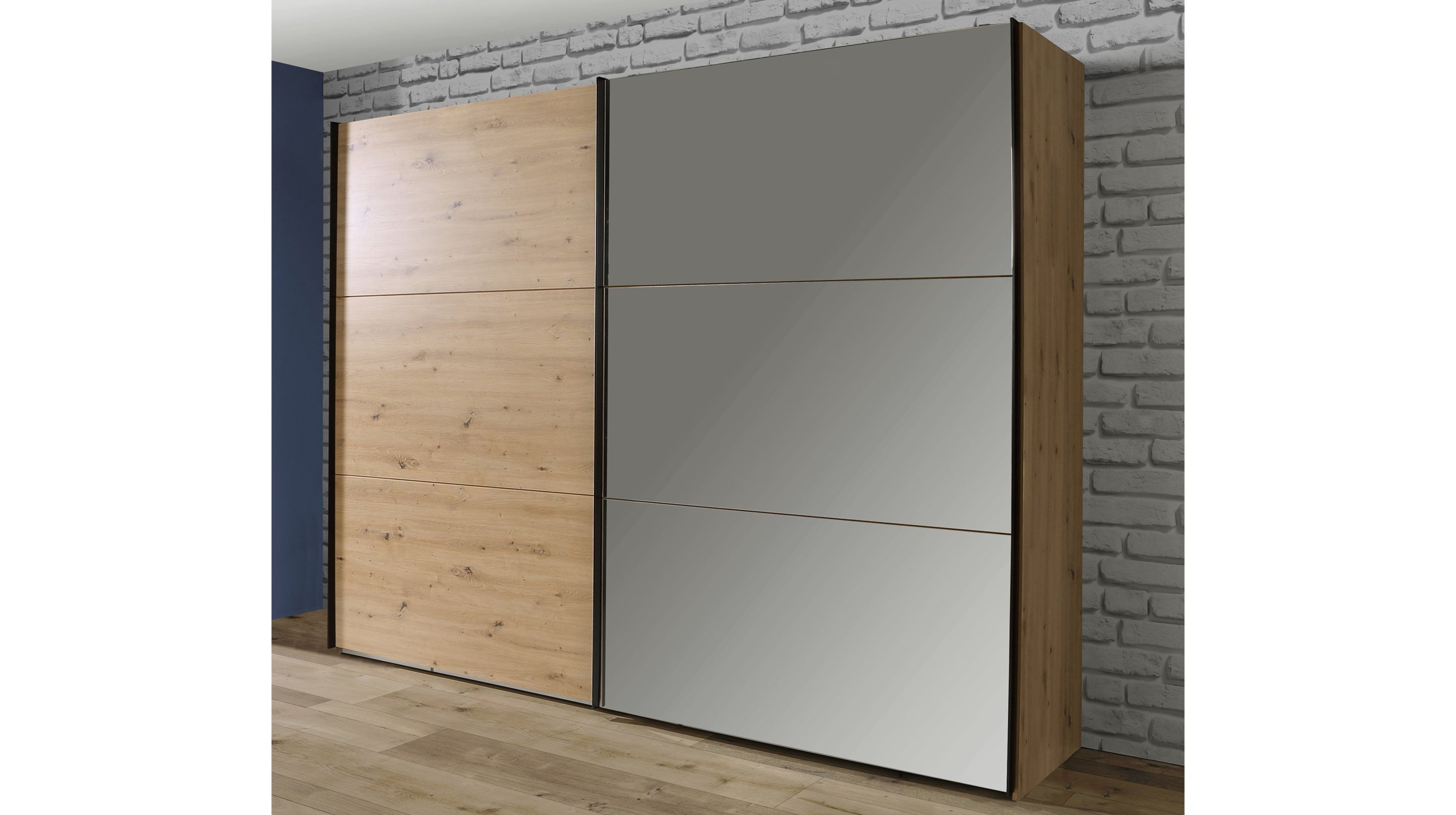 Schwebetürenschrank 270 cm Artisan Eiche - TRONDHEIM