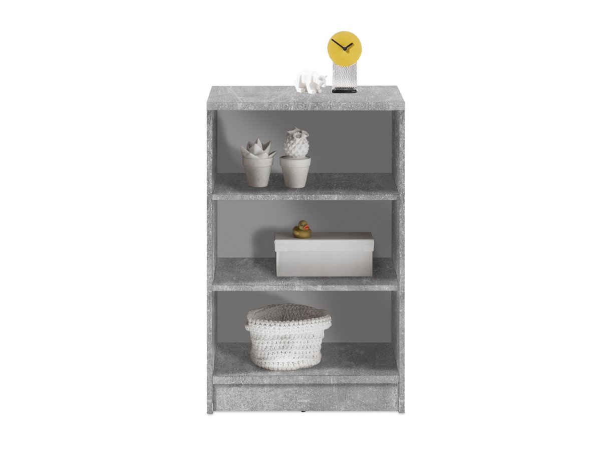 Bücherregal Standregal Betonoptik - weiß 54 x 86 cm - 2 Einlegeböden - OPTIMUS