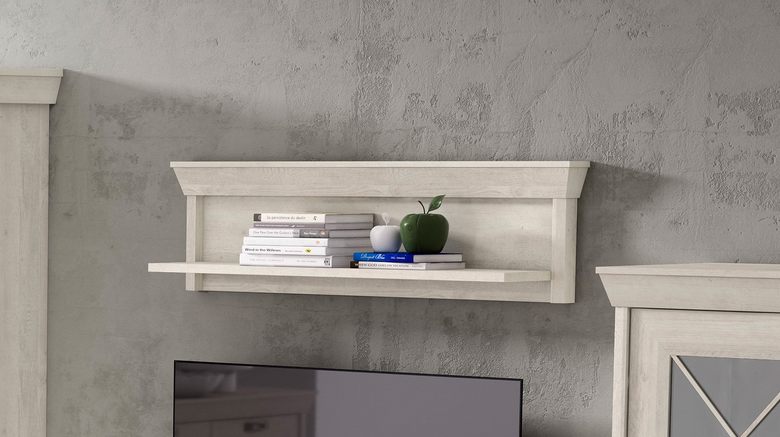 Wandboard Pinie Weiß 121 cm - KASHMIR