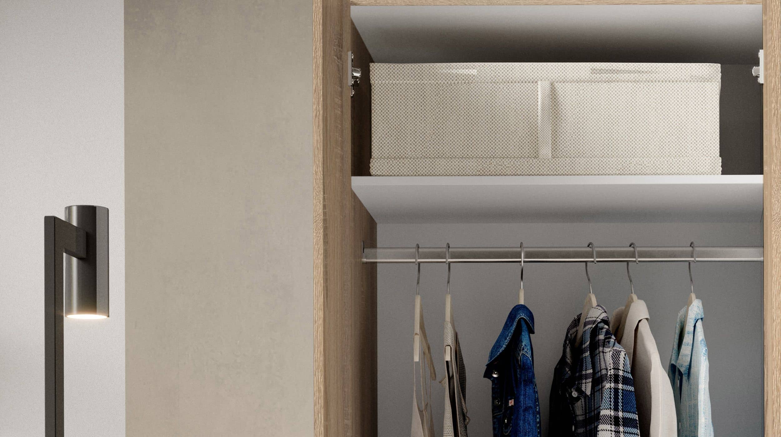 Kleiderschrank Sonoma Eiche - 80 cm - 2-türig - BASE