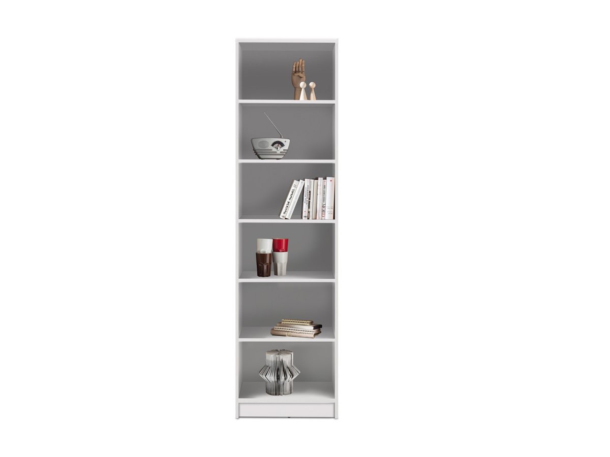 Bücherregal Standregal weiß 54 x 198 cm - 5 Einlegeböden - OPTIMUS