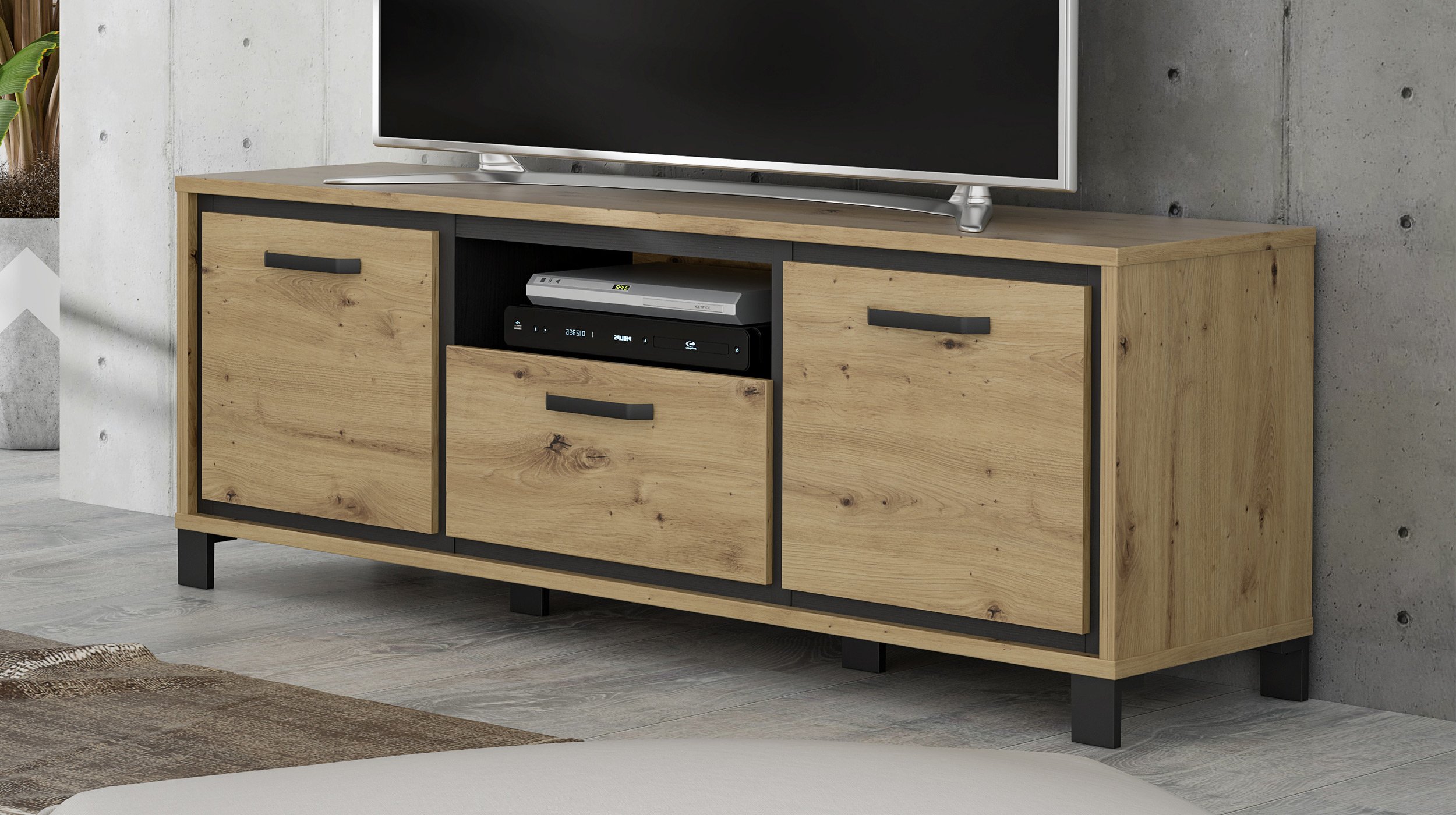 TV - Lowboard Artisan Eiche - 159 cm - TRONDHEIM