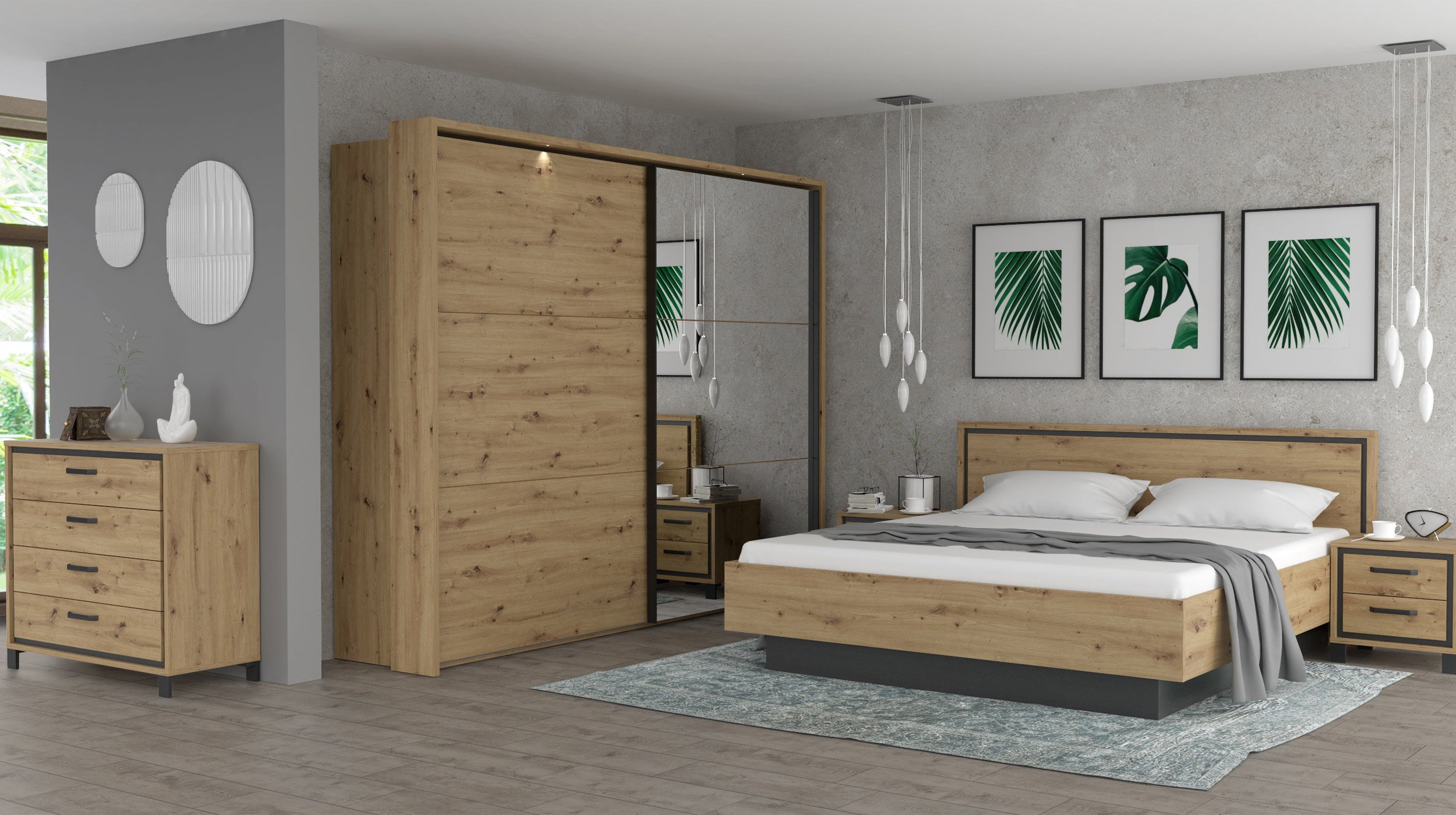 Doppelbett Futonbett 180 x 200 cm Artisan Eiche - TRONDHEIM