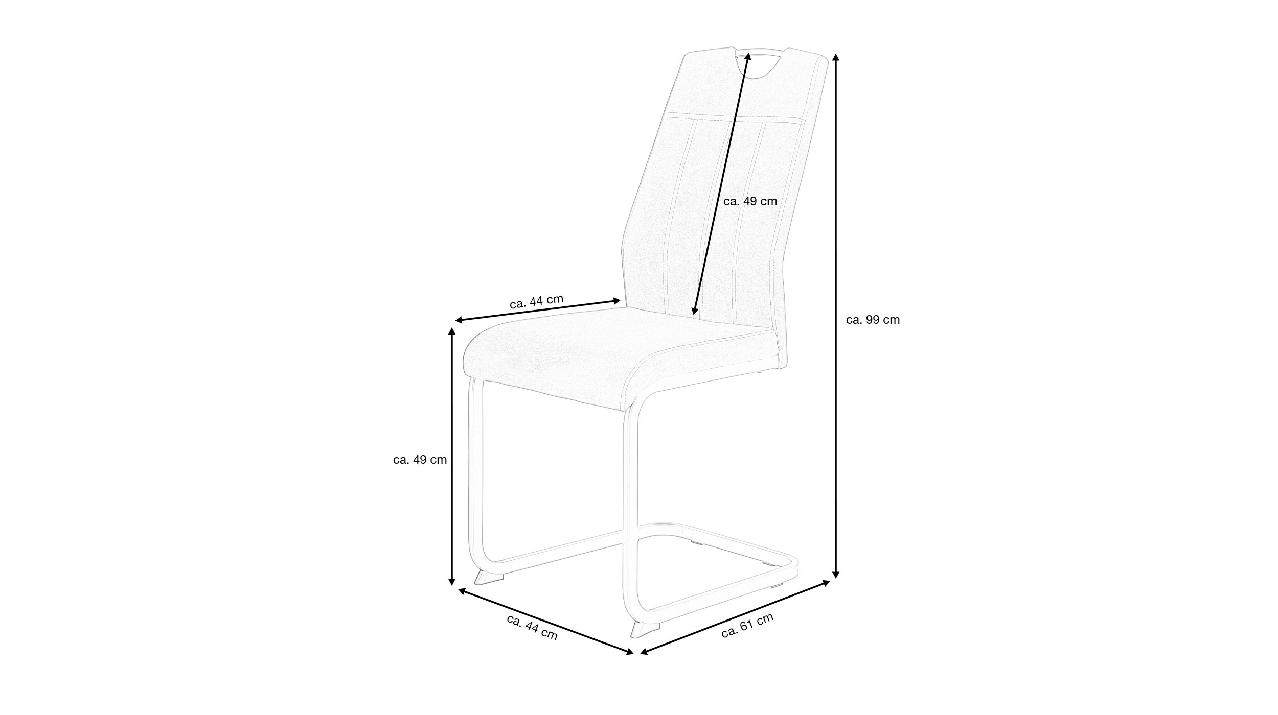 Schwingstuhl anthrazit Freischwinger Microfaser - CHRISTINA
