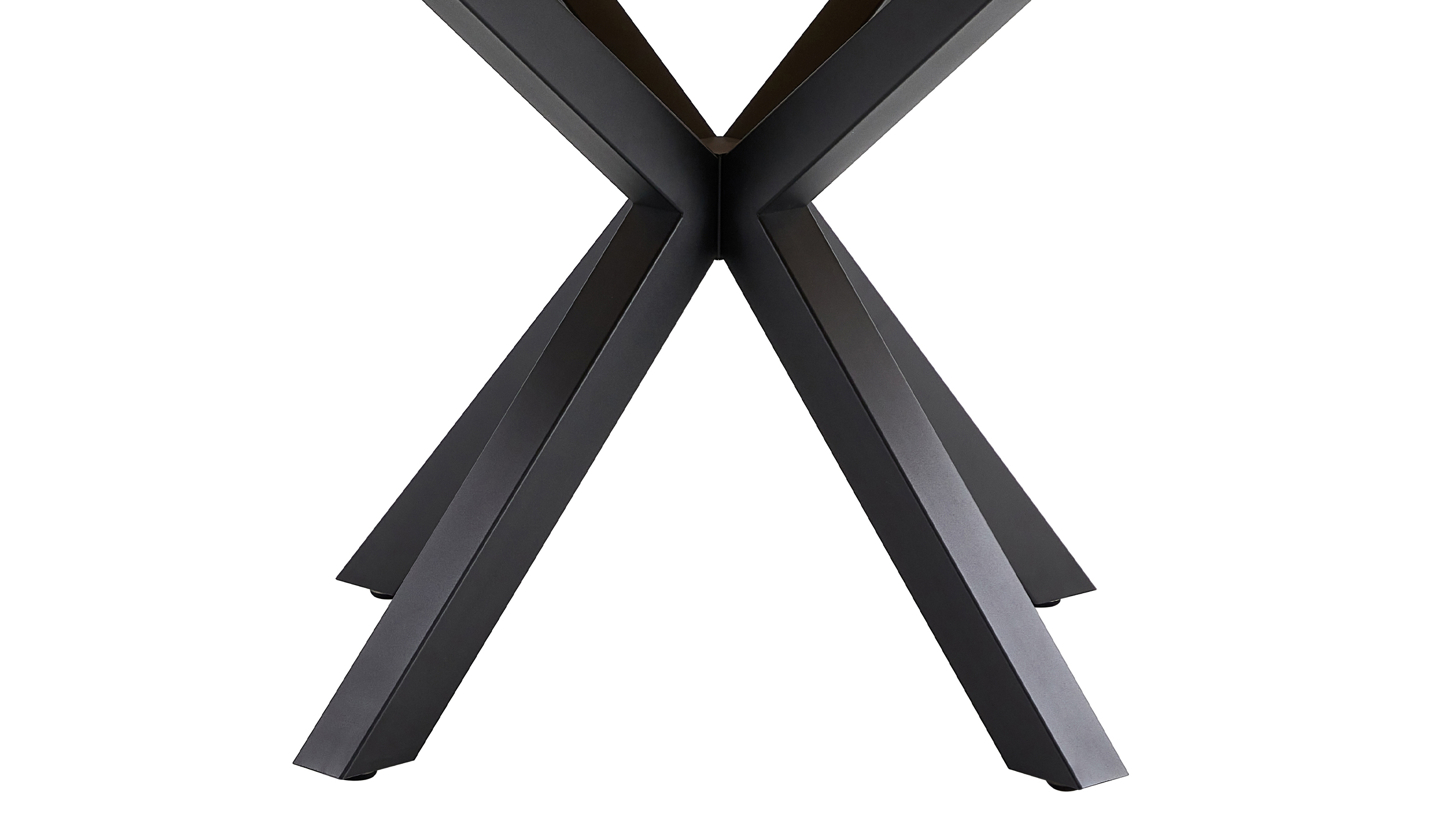 Esstisch rund 120 cm Wildeiche - Standbeine schwarz - DAMIRA