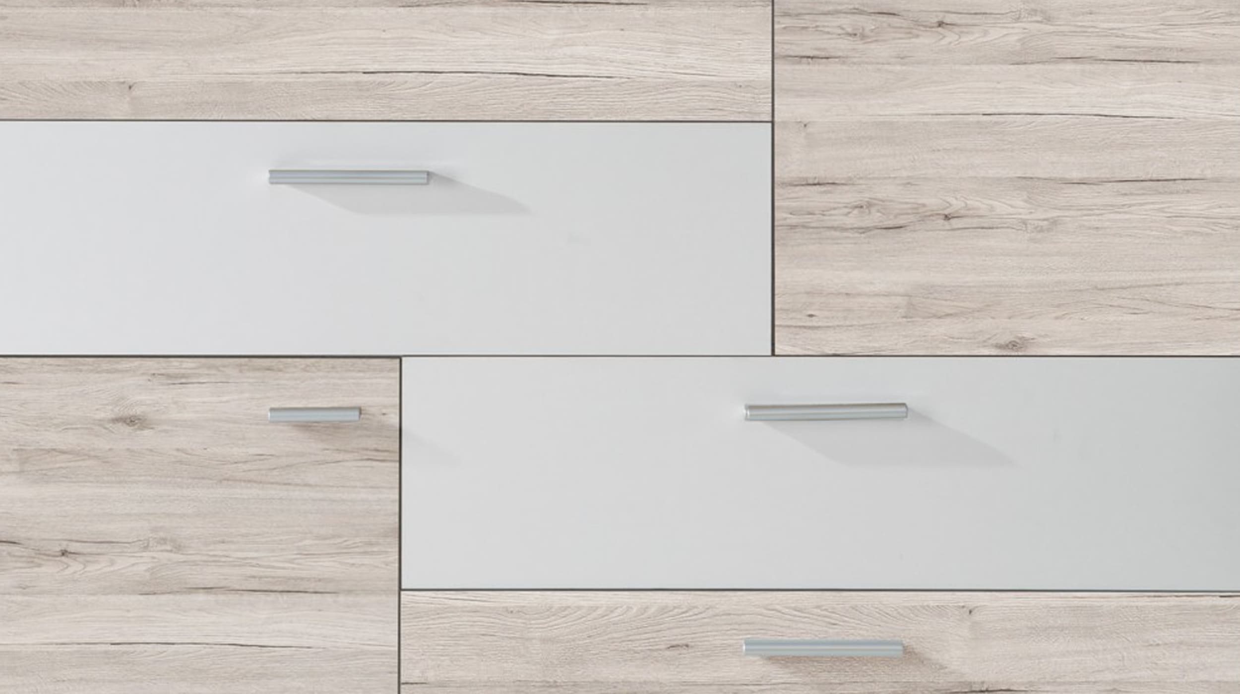 Kommode Sandeiche - weiß 125 cm - SKIVE