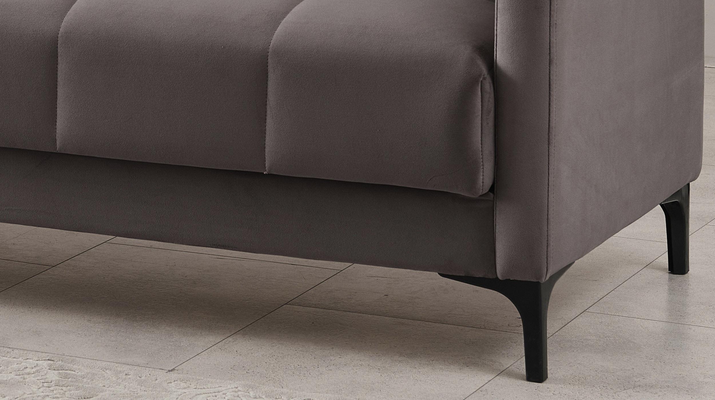 Einzelsofa mit Schlaffunktion und Bettkasten 213 x 85 cm grau - PERU