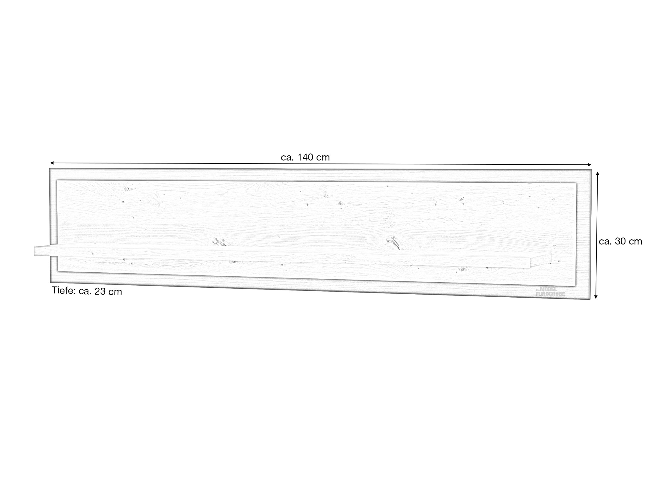 Wandregal Artisan Eiche 140 cm Wandboard - TRONDHEIM