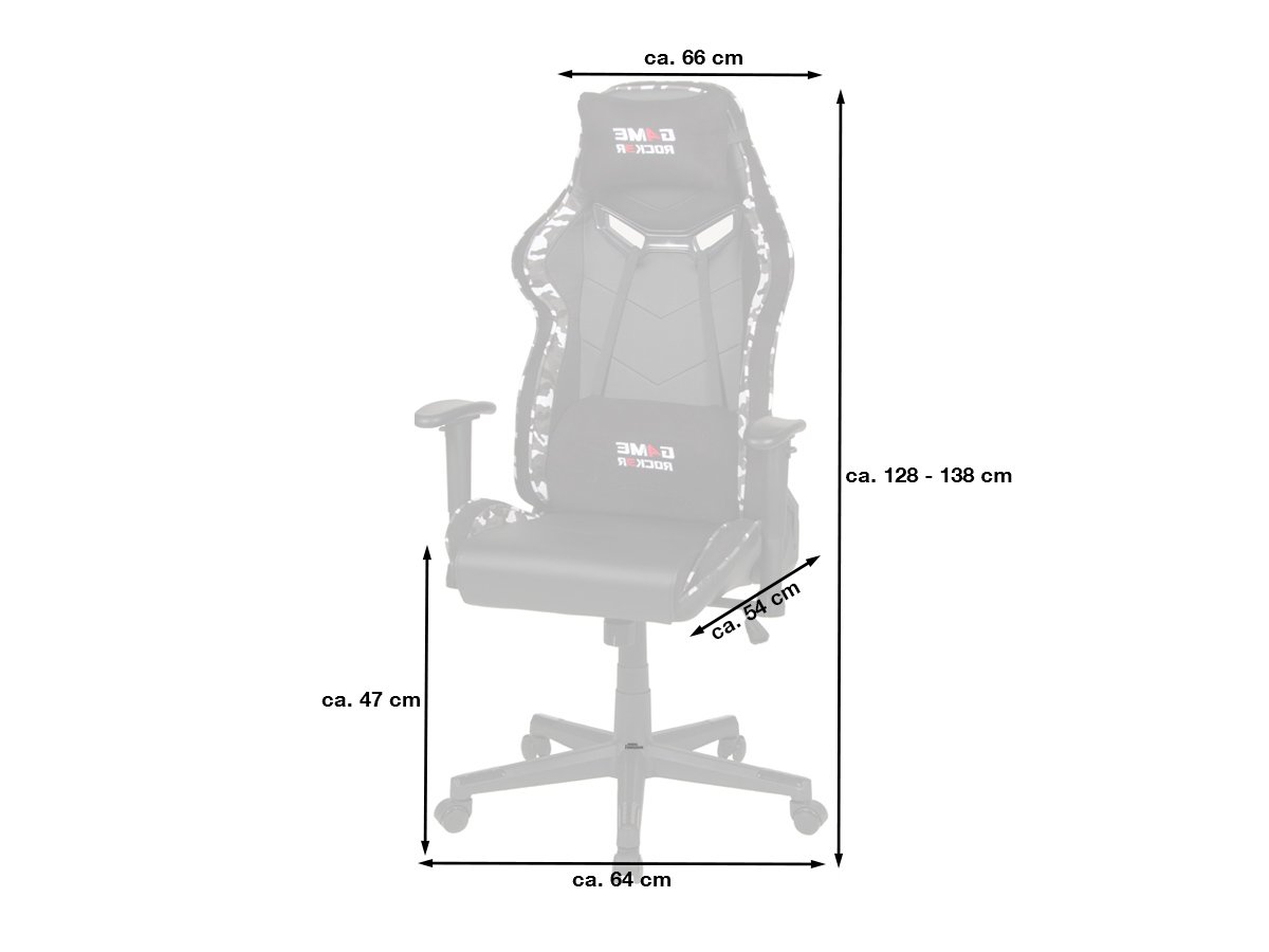 Gaming Stuhl Chefsessel schwarz - GAME-ROCKER