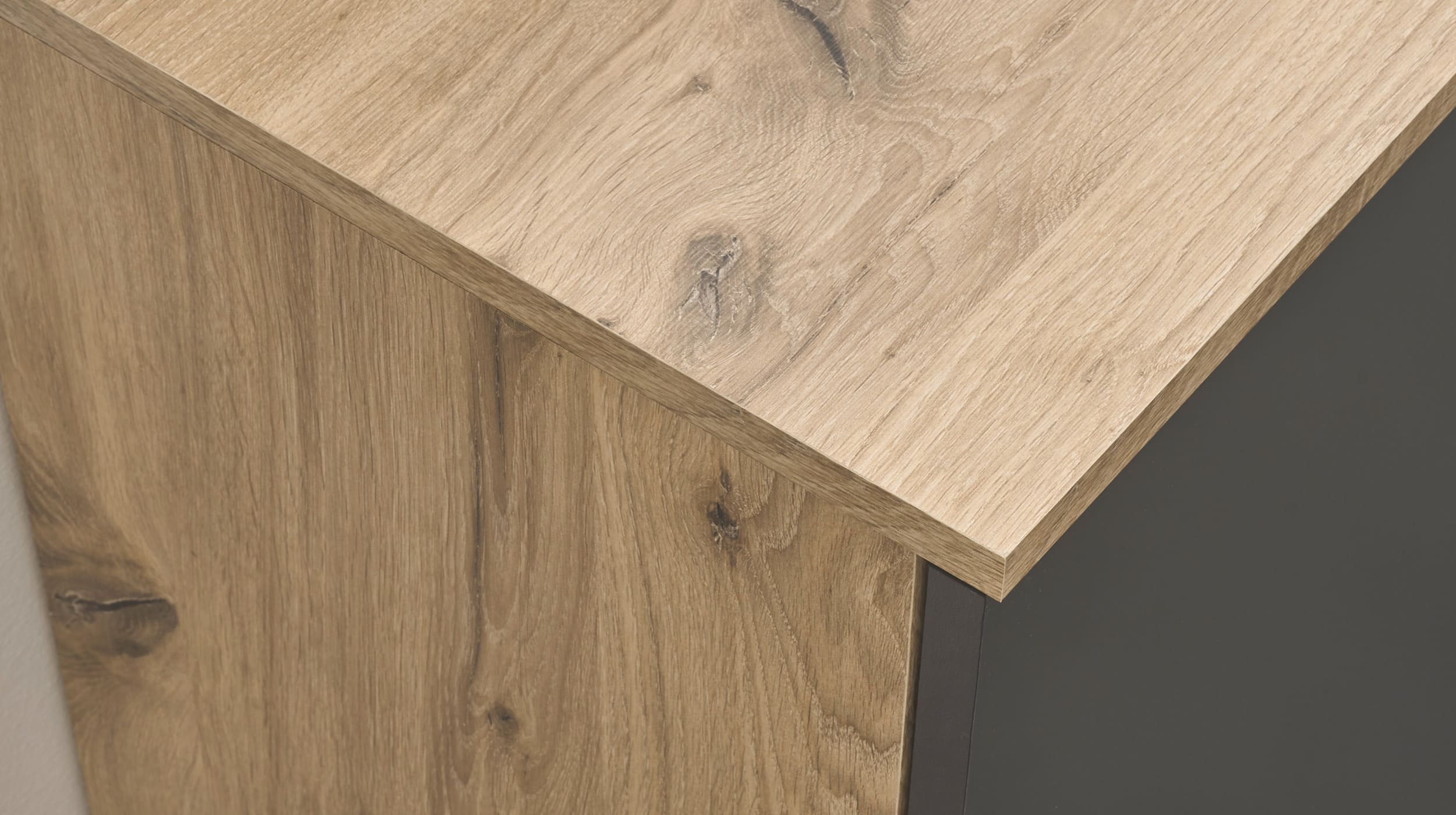 Kommode Viking Oak - grau 120 x 84 cm 2-türig - BOBBY