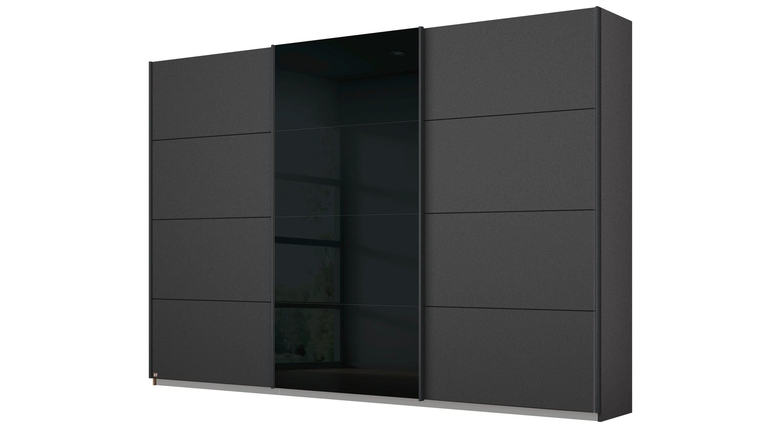 Schwebetürenschrank grau Glas 271 cm 3-türig - KULMBACH