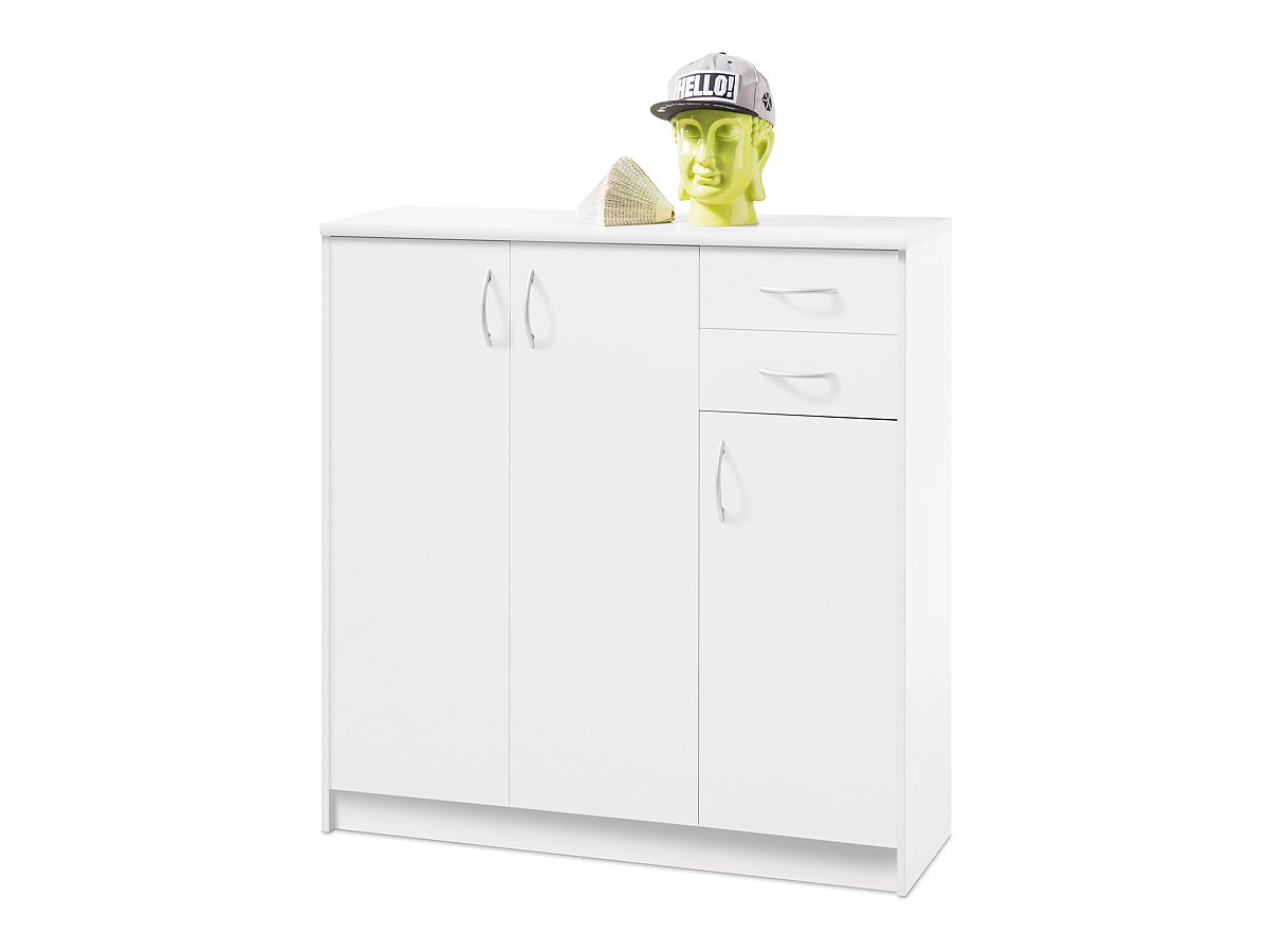 Kommode mit 2 Schubladen weiß 109 cm - OPTIMUS