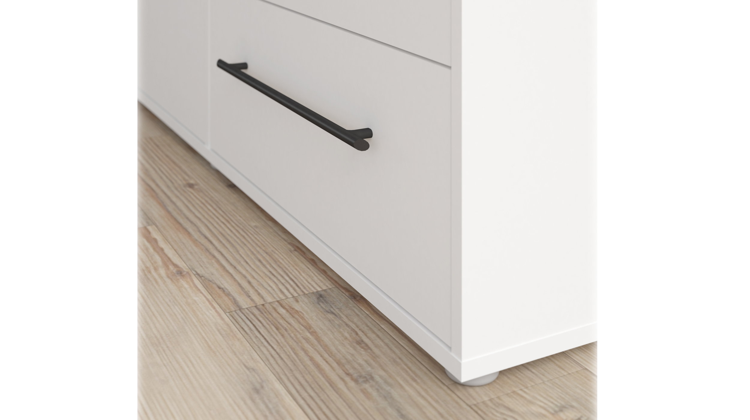 Kleiderschrank weiß - 206 cm - 4 Türen - MOKKARIS
