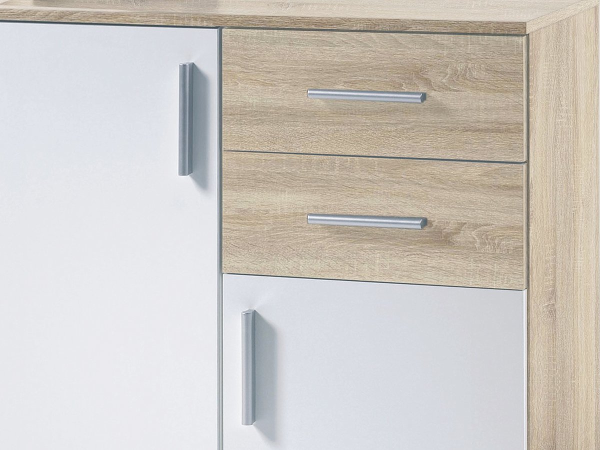Kommode Sonoma Eiche - weiß 80 cm - BOBBY