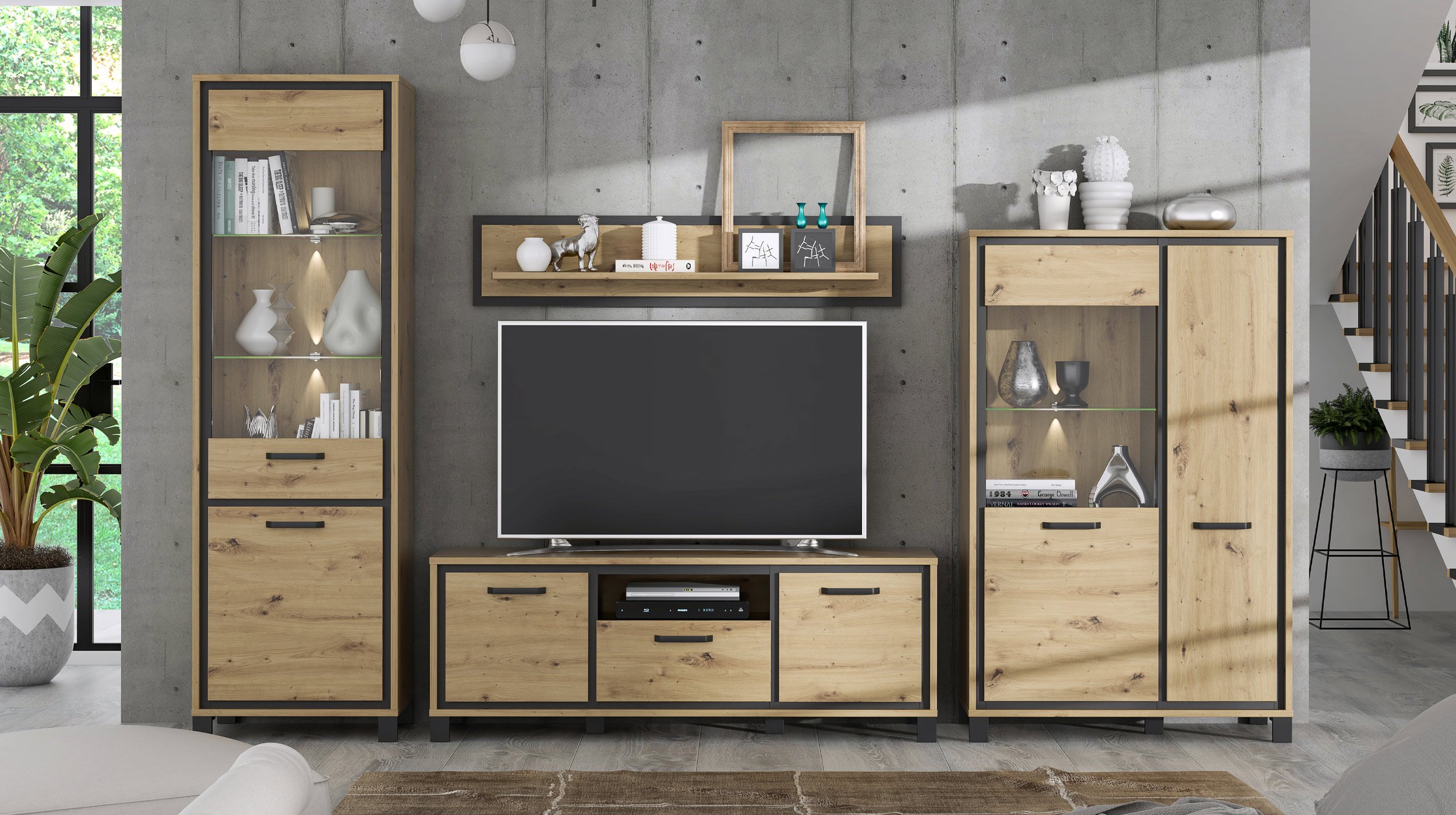 Wandregal Artisan Eiche 140 cm Wandboard - TRONDHEIM