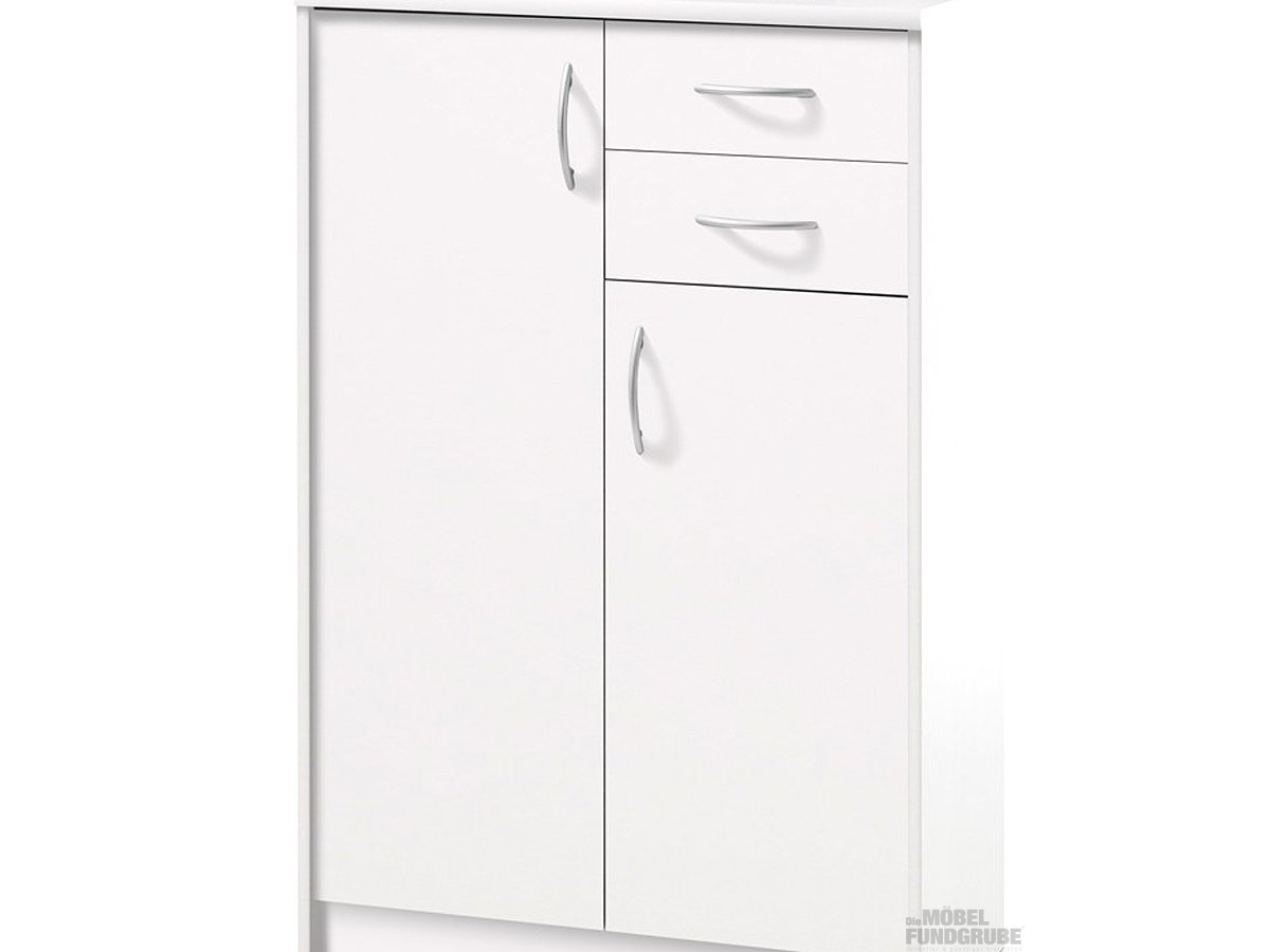 Kommode mit 2 Schubladen weiß 74 cm - OPTIMUS