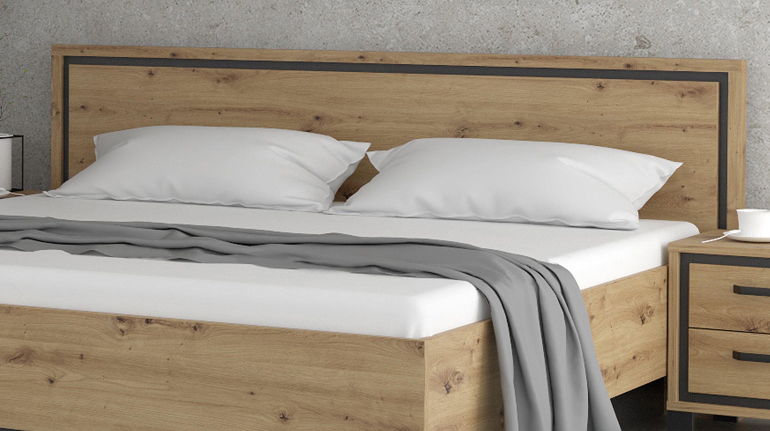 Doppelbett Futonbett 180 x 200 cm Artisan Eiche - TRONDHEIM