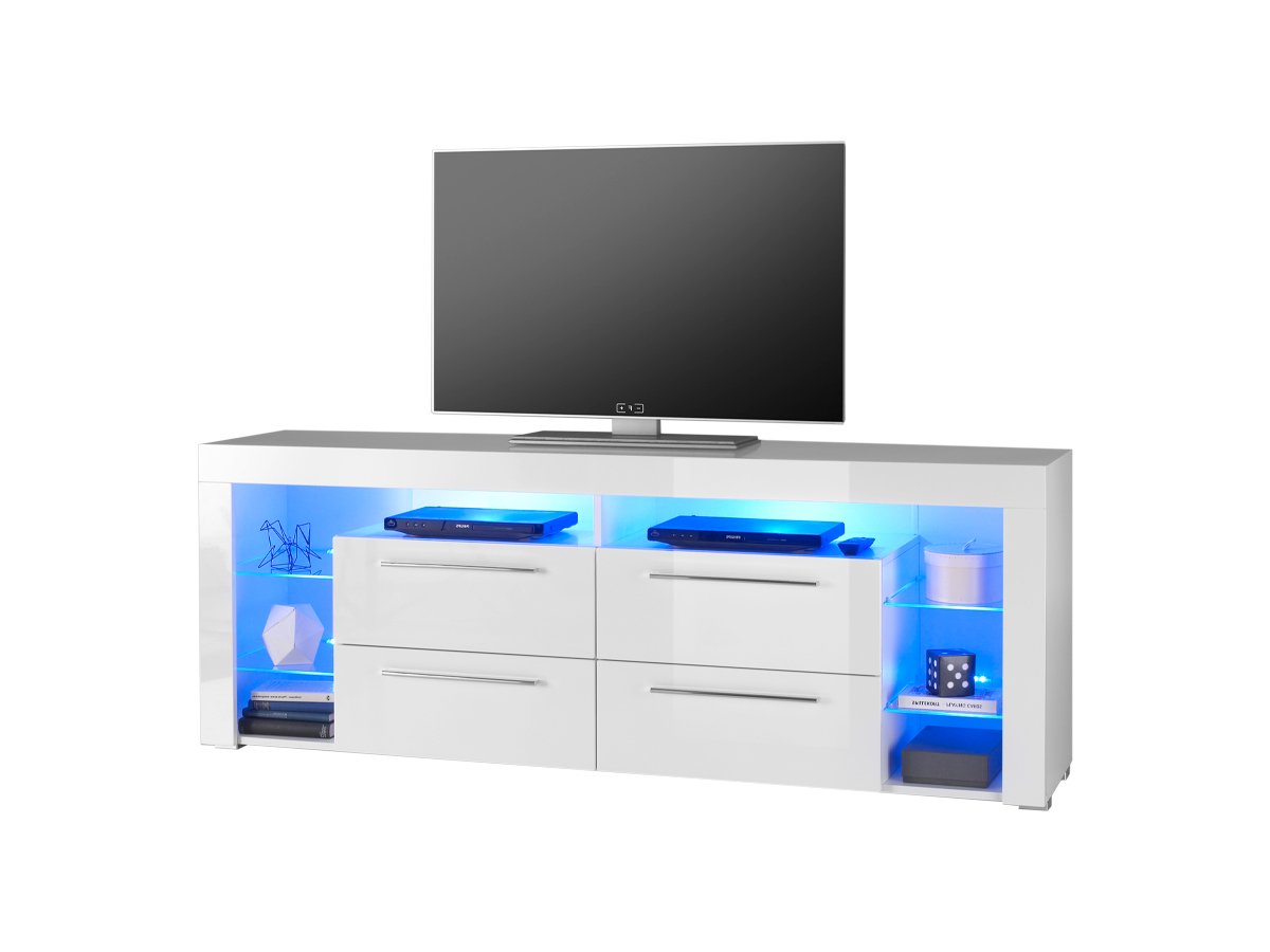TV - Lowboard weiß hochglanz 179 cm mit Beleuchtung - GOAL