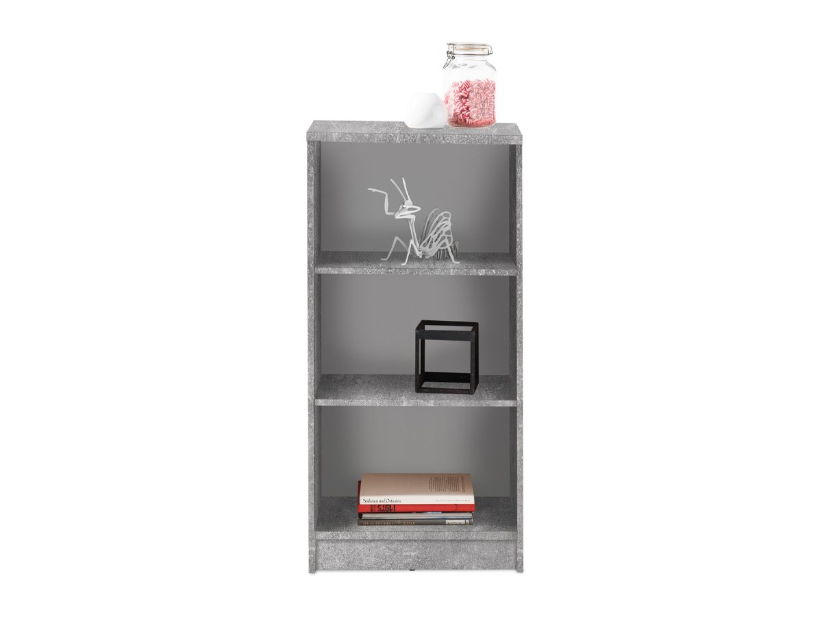 Bücherregal Standregal Betonoptik - weiß 54 x 111 cm - 2 Einlegeböden - OPTIMUS