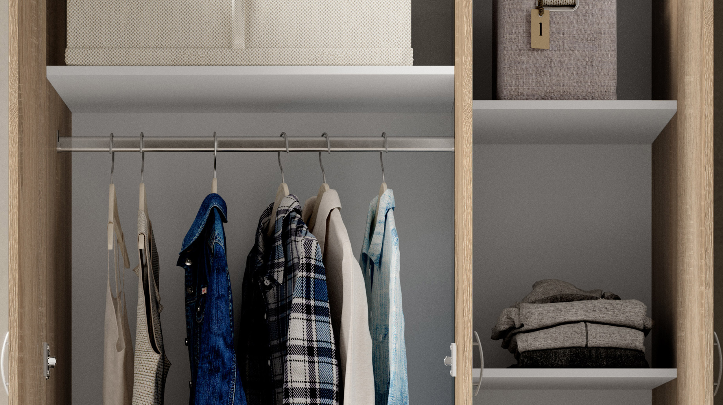 Kleiderschrank Sonoma Eiche - 120 cm - 3-türig - BASE