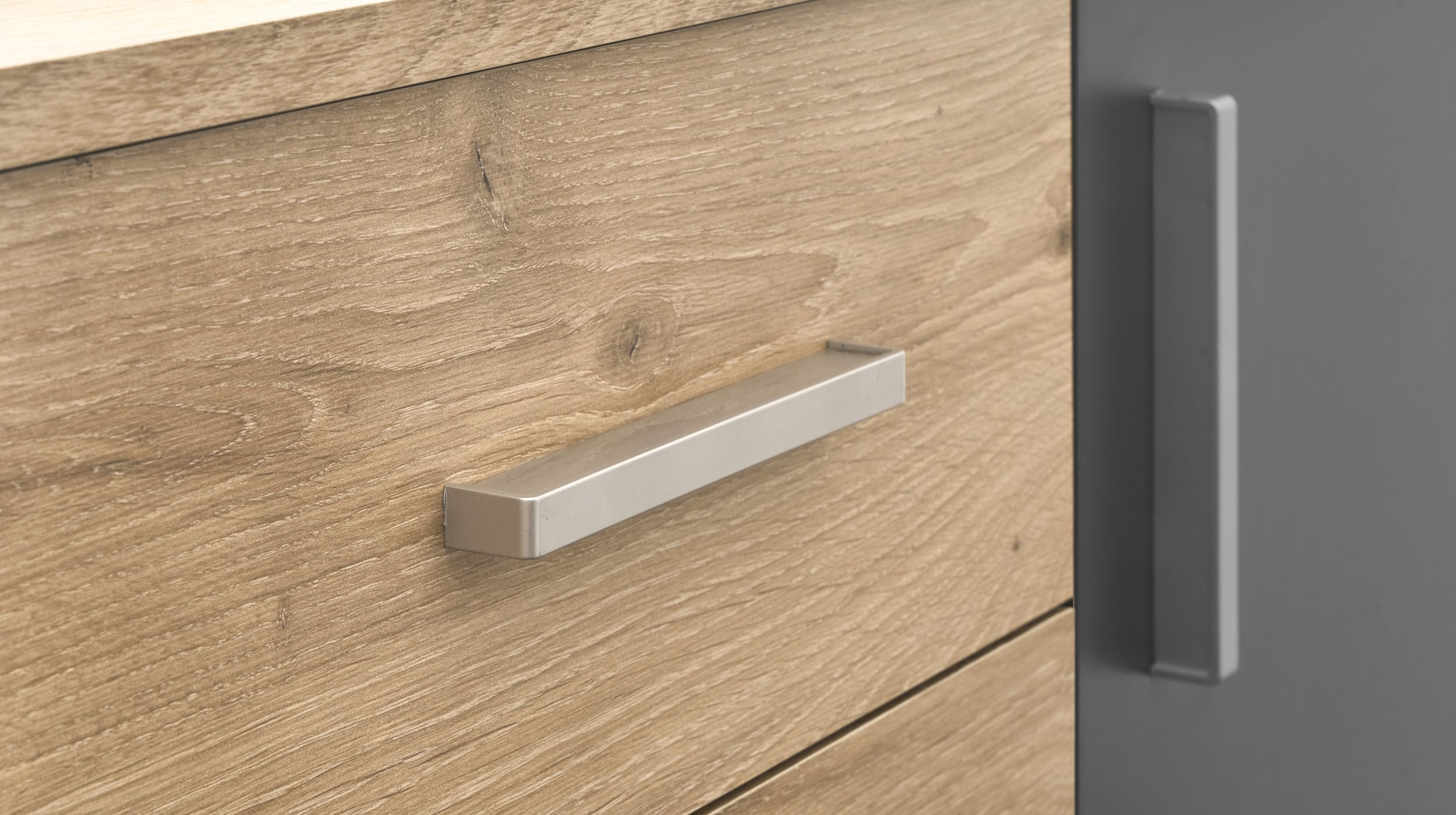 Kommode Viking Oak - grau 120 x 84 cm 2-türig - BOBBY