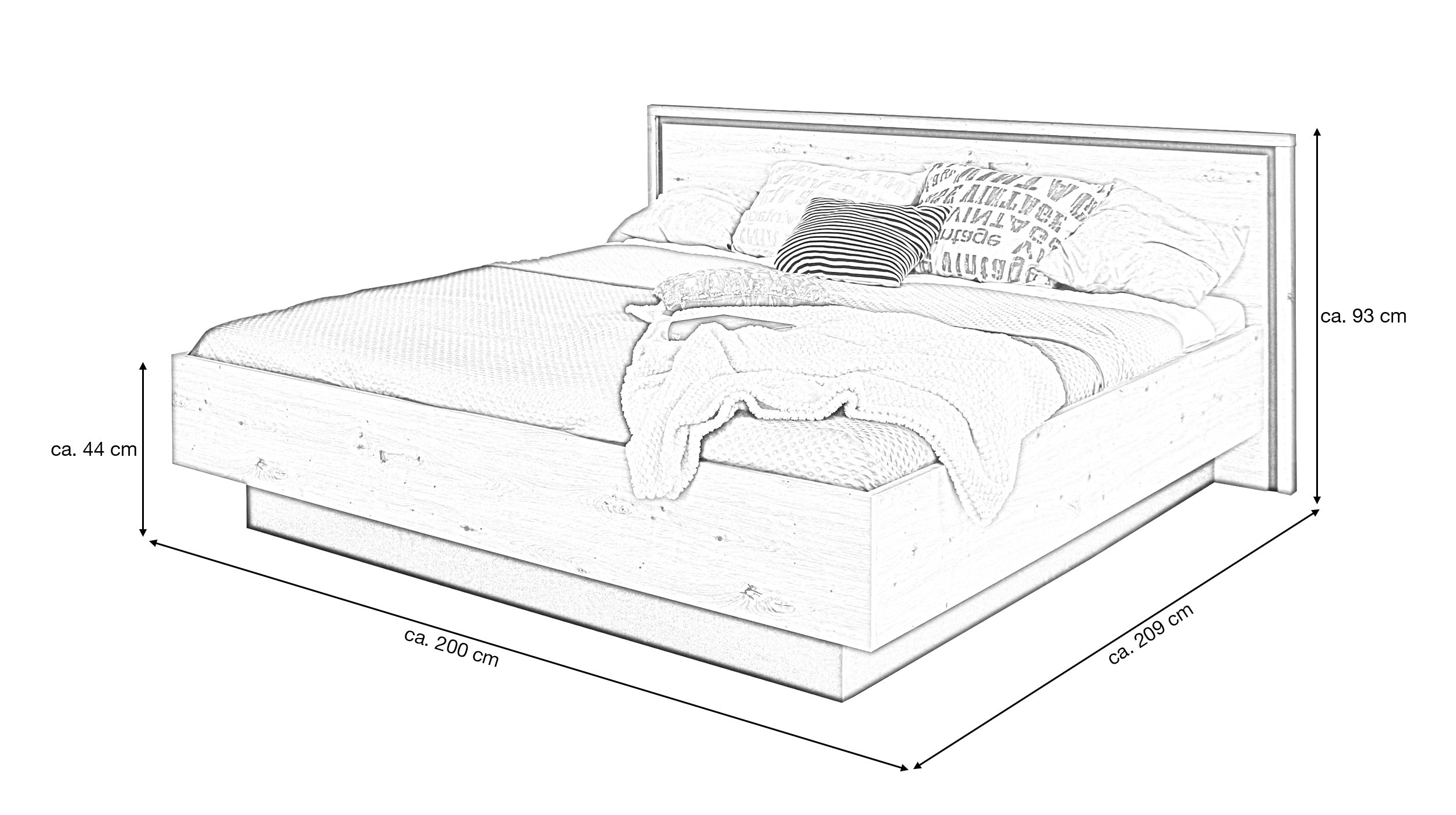 Doppelbett Futonbett 180 x 200 cm Artisan Eiche - TRONDHEIM