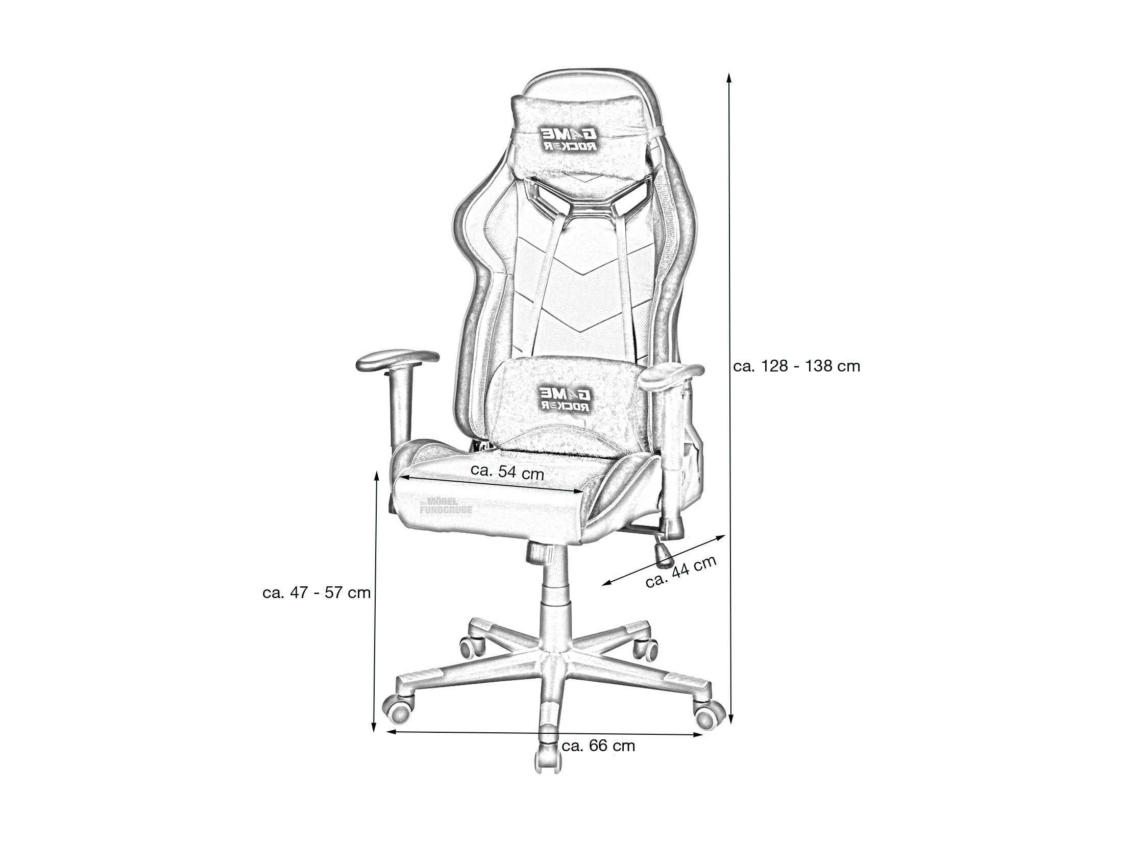 Gaming Stuhl Chefsessel schwarz - orange - GAME ROCKER