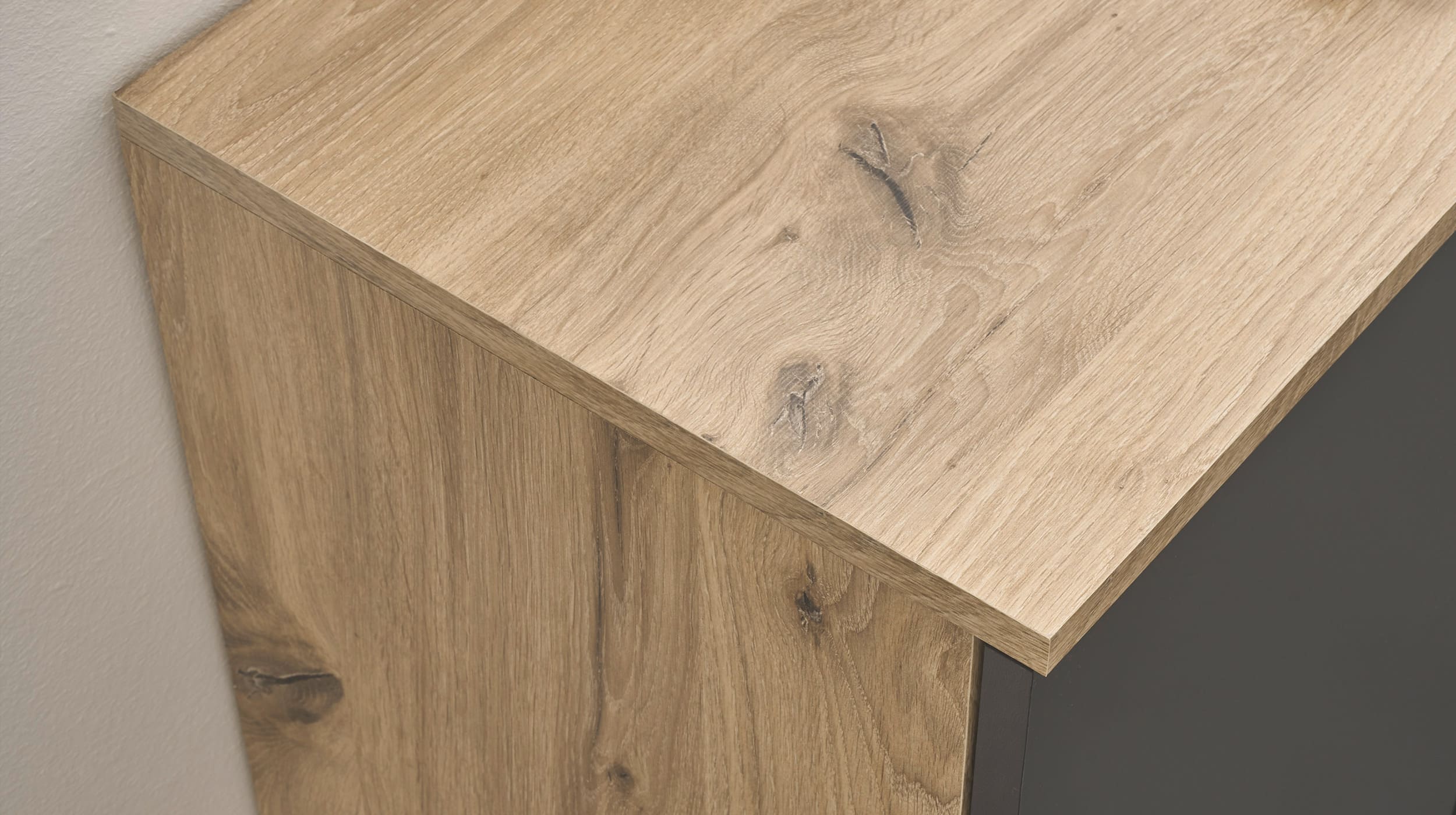 Kommode Viking Oak - grau 80 x 84 cm 2-türig - BOBBY