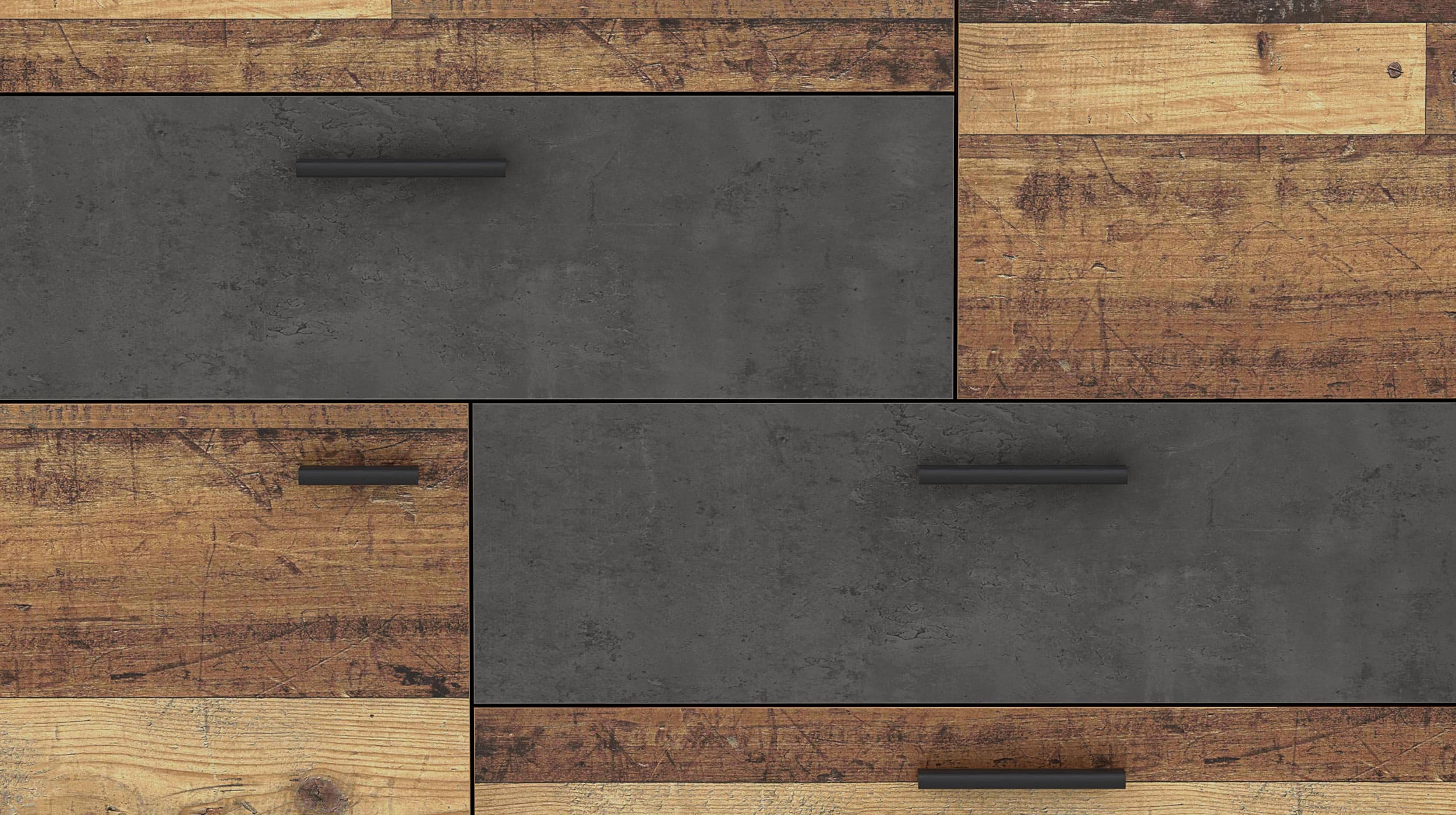 Kommode Old Wood - grau 125 cm - SKIVE